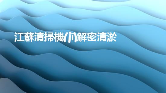 江蘇清掃機(jī)解密清淤工程中的技術(shù)突破！